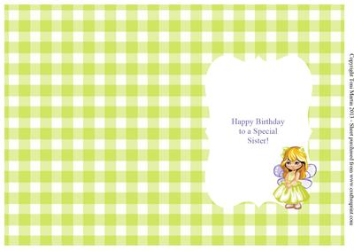 Sister Birthday Insert - Cute Fairy Girl