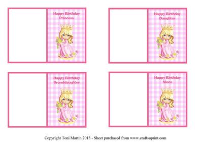 Little Princess Birthday Gift Tags