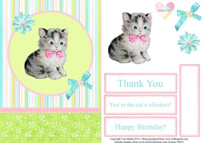 Little Kitten Decoupage Card