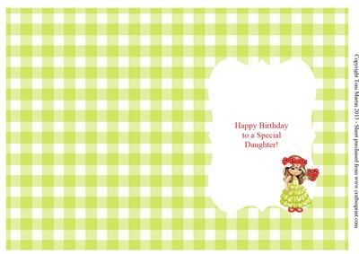 Daughter Birthday Insert - Cute Girl with Flowers