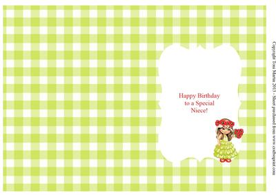 Niece Birthday Insert - Cute Girl with Flowers