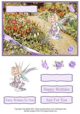 Fairy in the Garden Card Front & Decoupage