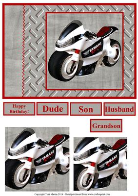 Motorbike Card Front & Pyramage