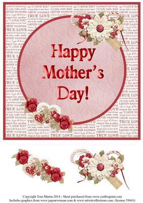 Happy Mother's Day Floral Topper with Decoupage