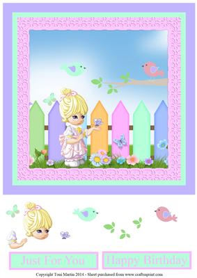 Molly in the Garden Card Topper & Decoupage 8x8
