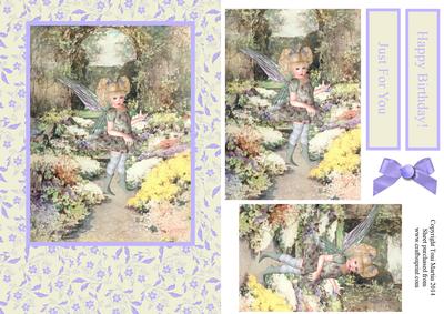 Fairy in the Garden Floral Card Front & Pyramage