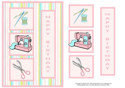 Sewing / Seamstress Decoupage Card