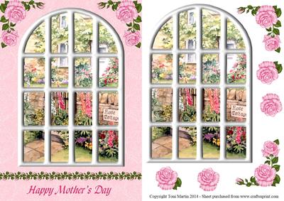 Rose Cottage Arched Window Mother's Day Topper & Decoupage