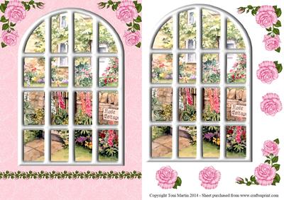 Rose Cottage Arched Window Topper & Decoupage