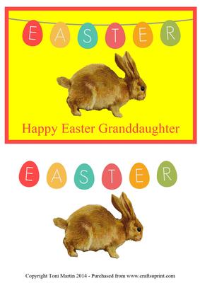 Easter Bunny Granddaughter Topper & Decoupage