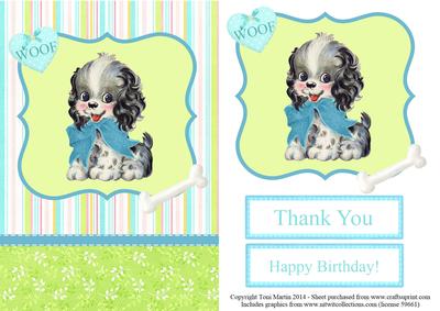 Cute Puppy Dog Topper & Decoupage
