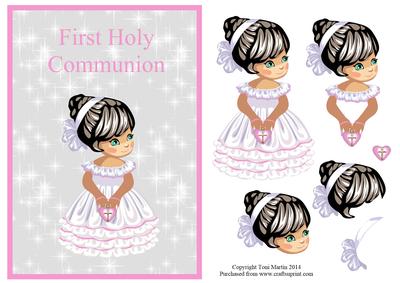 First Holy Communion Girl Topper & Decoupage