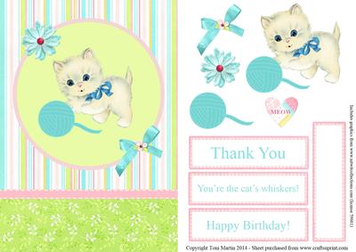 Cute Little Kitten Topper & Decoupage