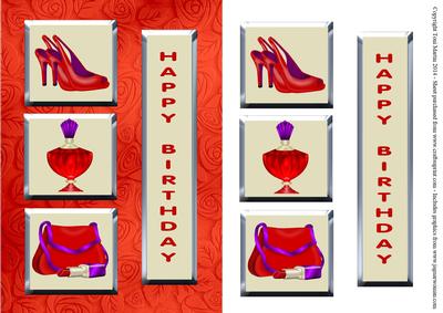 Shoes, Handbag, Perfume & Lipstick Topper with Decoupage