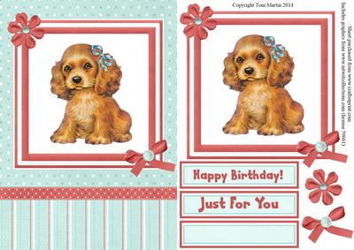 Vintage Puppy Topper & Decoupage