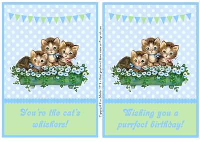 Cute Kittens in the Flowers Toppers