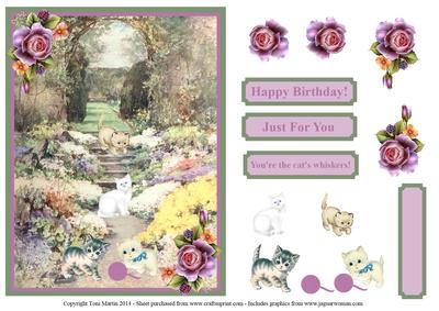 Kittens in the Garden Topper & Decoupage