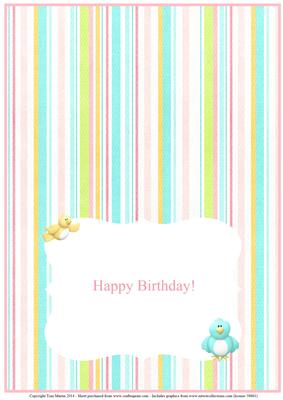 Little Birdy Birthday Insert