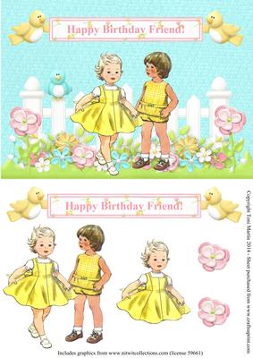 Happy Birthday Friend Topper & Decoupage