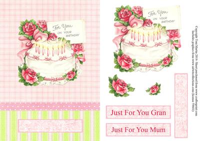 Birthday Mum / Gran Cake Topper & Decoupage