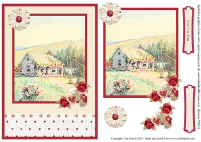 Country Cottage Topper & Floral Decoupage