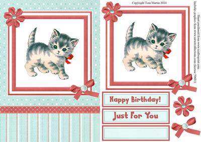 Vintage Kitten Topper & Decoupage
