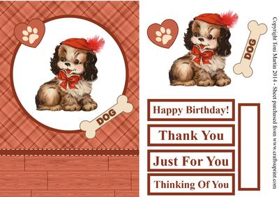 Vintage Puppy Dog Topper & Decoupage