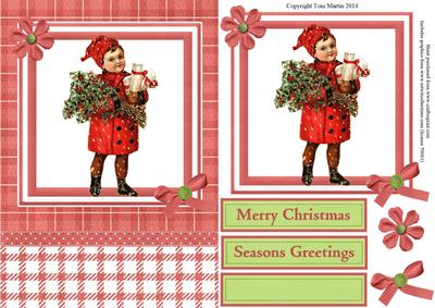 Vintage Christmas Girl Topper & Decoupage