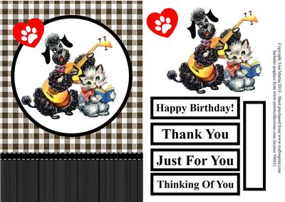 Cat & Dog Gingham Topper & Decoupage
