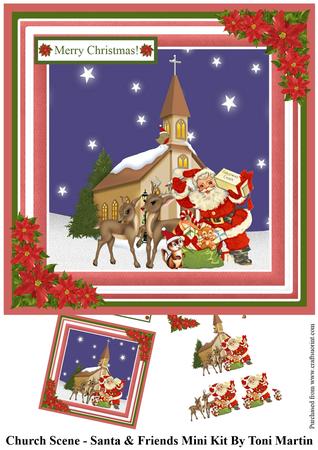 Church Scene - Santa & Friends Mini Kit & Decoupage