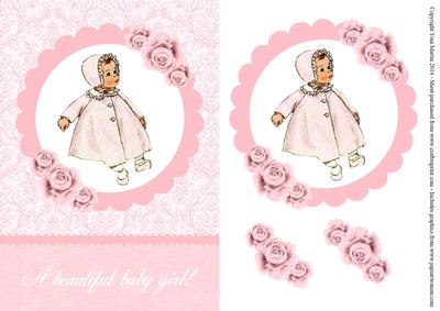New Baby Girl Topper & Decoupage