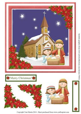 Nativity Church Scene Topper & Decoupage