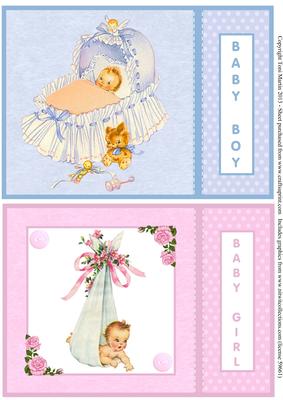 Baby Boy & Baby Girl Card Toppers