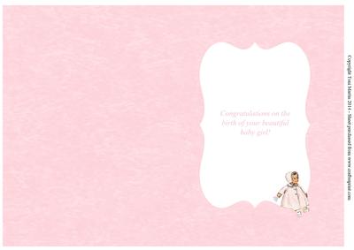 New Baby Girl Card Insert