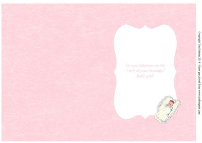 New Baby Girl Vintage Style Insert