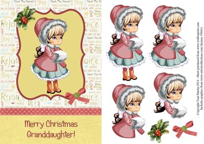 Merry Christmas Granddaughter Topper & Decoupage