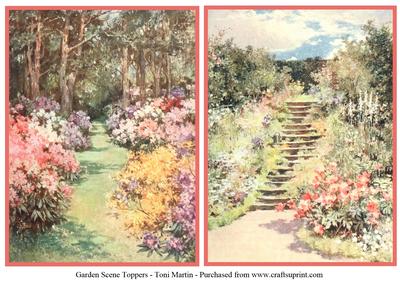 Floral Garden Scene Toppers