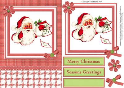 Santa Countdown to Christmas Topper & Decoupage