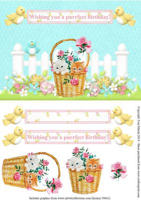 Wishing You a Purrfect Birthday Topper & Decoupage