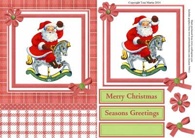 Santa & Rocking Horse Topper & Decoupage