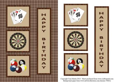 Pub Games Topper & Decoupage