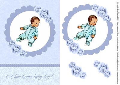 A Handsome Baby Boy Topper & Decoupage