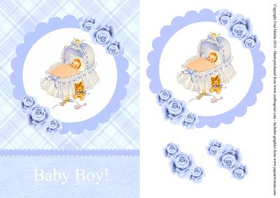 Cute Baby Boy Topper & Decoupage
