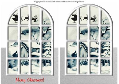 Over the Edge Christmas Window Winter Scene Designs