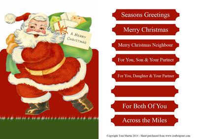 Over the Edge Santa Topper / Card Front & Sentiments