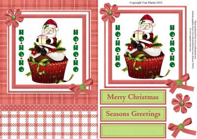 Santa Cupcake Christmas Topper & Decoupage