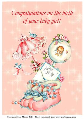 Congratulations - Baby Girl Topper