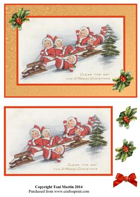 Vintage Christmas Kids Topper & Decoupage