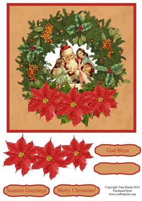 Santa & Kids Wreath Topper & Decoupage