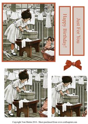 Little Laundry Girl Topper & Pyramage